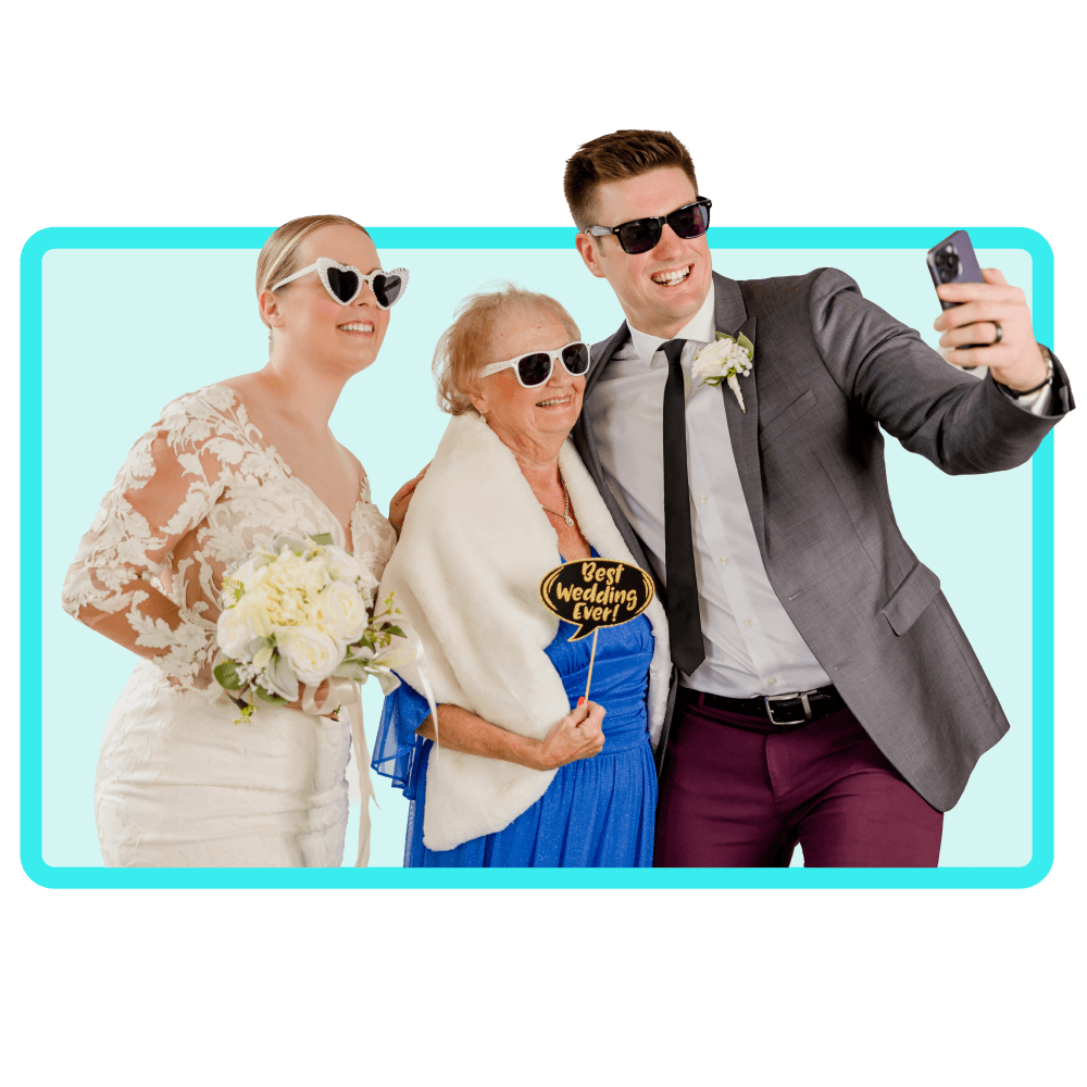 couple and granma taking a selfie